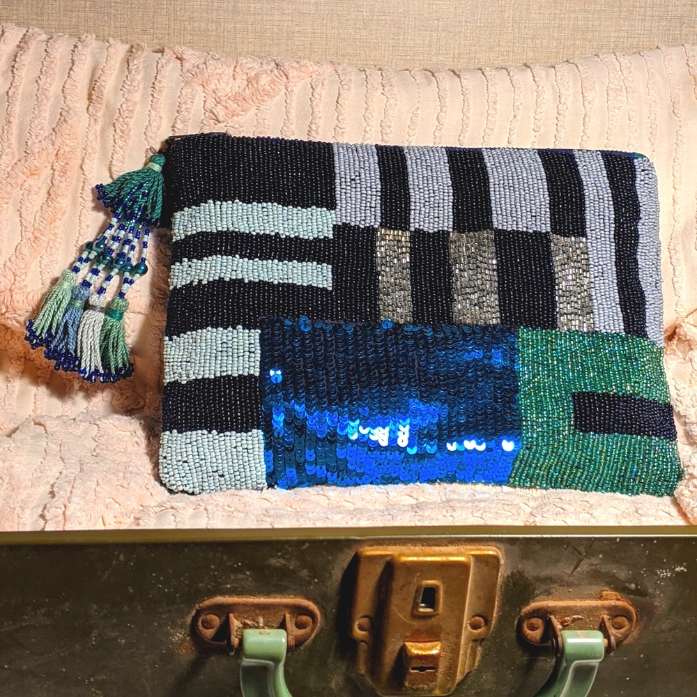 Anthropologie Jasper & Jeera Fully Beaded Clutch